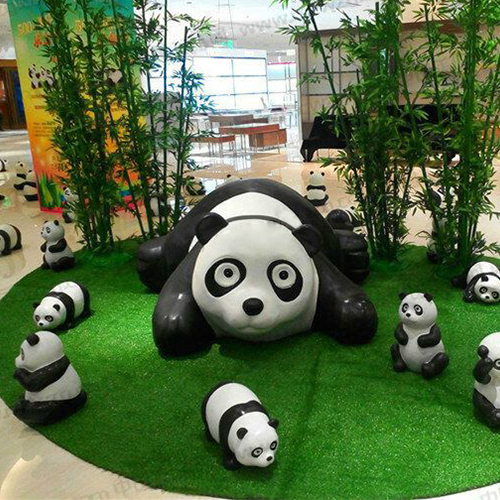 熊猫雕塑，园林雕塑